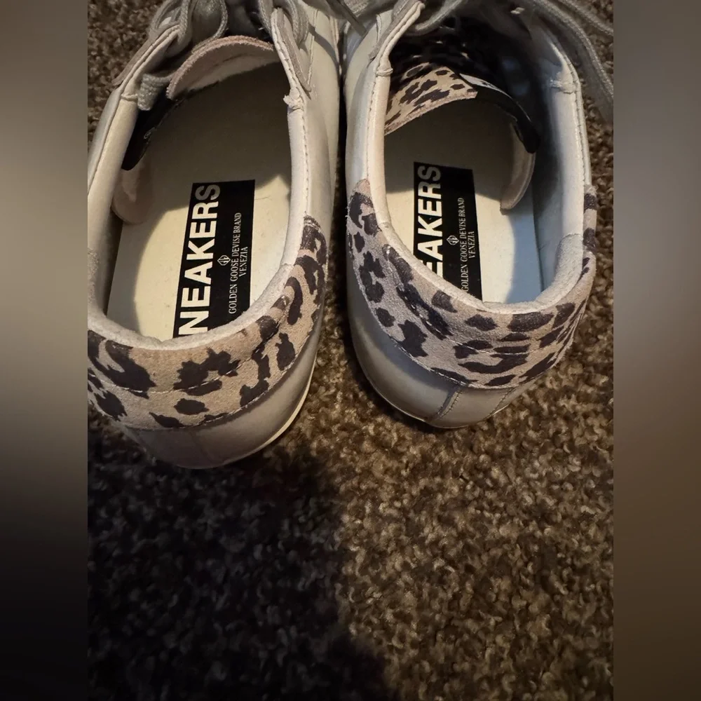 Leopard Toe Lightning Bolt Sneakers Women’s Casual Fashion Lace Up Shoes